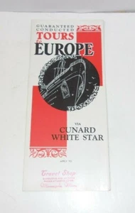 1938 Cunard White Star Steamer Ship Europe Tour Booklet 1930's Travel - Picture 1 of 4