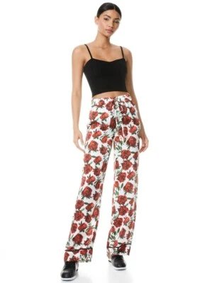 NUEVO NUEVO CON ETIQUETAS $295 ALICE + OLIVIA "Meera" floral cordón pijama estilo pantalones talla M Foto 1 de 4