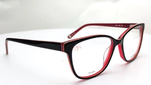 Liz Claiborne L620 0JNS Black Red Flex Hinge Cat Eye Womens Eyeglasses 53mm - Picture 1 of 6