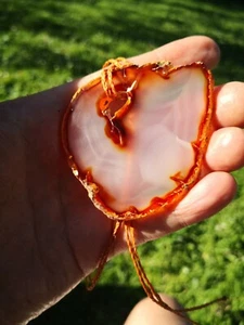 New Zealand Carnelian chatoyant transparent pendant necklace Natural carving - Picture 1 of 19