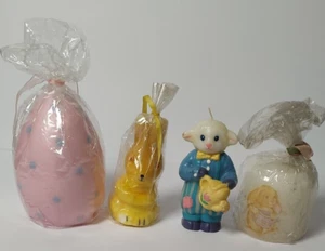 4 Vtg wax Easter candles Avon Sheep Egg yellow bunny decoration unused - Picture 1 of 8