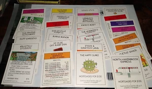 The Simpsons (2000) Monopoly Board Game: Replacement Title Deed Cards (Set) Only - Picture 1 of 1