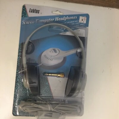 Labtec C 10 Stereo Computer Headphones NIP 1996  new old stock a406 - Image 1 of 4