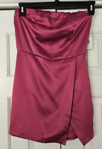 New ORIGINALITY Hot Pink Satin Strapless Shorts Dress Romper, Size M NWT (40) - Picture 1 of 6