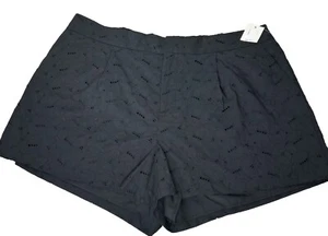 Pantaloncini casual pieghettati A New Day donna 22 neri design occhielli alti - Foto 1 di 10