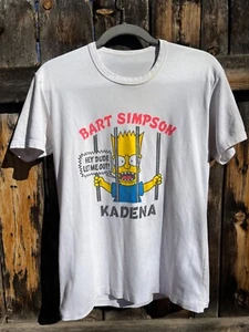 Rare Japanese Bart Simpsons Kadena Prison Shirt Hey Dude Let Me Out Medium - Picture 1 of 6