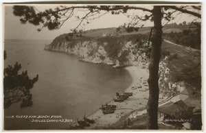 CLIFFS & BEACH FROM JUBILEE GARDENS, BEER - Devon Postcard - Picture 1 of 2