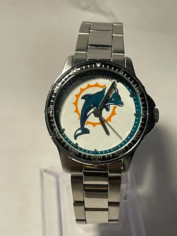 MIAMI DOLPHINS NFL Ladies Stainless Steel Watch by Game Time NEW!! Cover