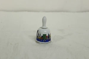 Manhattan City Scape Skyline 3.5in Glossy Ceramic Bell Collectible Souvenir - Picture 1 of 7