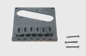 ELEC GUITAR BRIDGE T STYLE BLACK for pu MODERN SADDLES - Picture 1 of 5