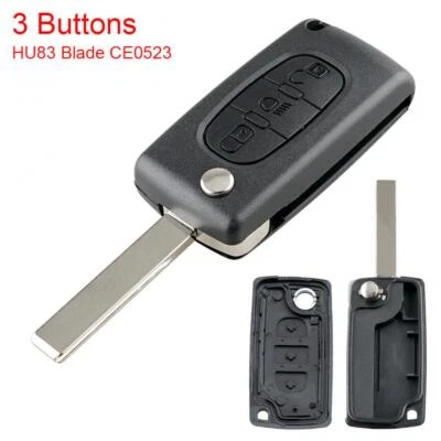 3 Buttons Car Key Shell Case Replacement Fit for Citroen C2 C3 C4 C5 C6 - Image 1 of 4