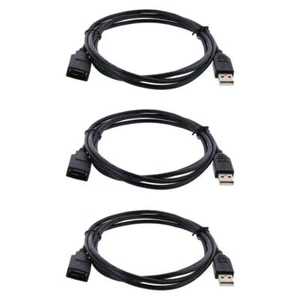 Pack of 3 Cables USB 2.0 Extension Cable A to A M/F 6 FT For PC or Mac Android - Picture 1 of 3