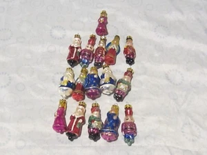 16 Vintage Handgeblasene Crackle Glas Baumschmuck - Bild 1 von 6