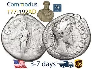 Ancient Roman Empire Coin Silver Denarius COMMODUS 177 - 192 AD Authentic #20234 - Picture 1 of 3