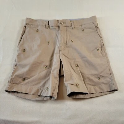 Pantalones Cortos Cremieux Para Hombre Talla 32 Hula Niña Frontal Plano Bolsillos Abertura Algodón Bermudas Foto 1 de 4