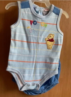 Disney Winnie the Pooh Cotton Bodysuit 2 Piece Set - 0 to 3 Months - BNWT - Image 1 of 4