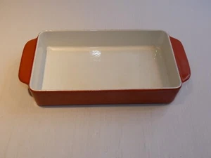 Copco Denmark Enamel on Metal Rectangular Baker, Orange - Picture 1 of 4