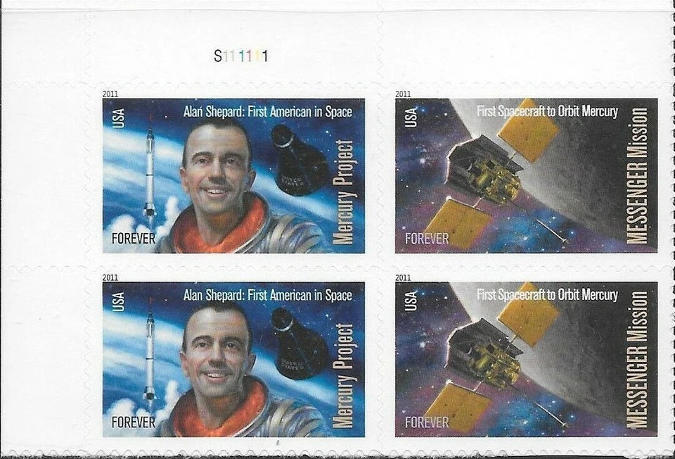 1 #4527-28 FOREVER MERCURY PROJECT & MESSENGER MISSION  PB OF 4. BIN $3.50 - Image 1 of 1
