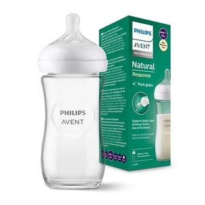 Philips Avent Biberon Natural Response in vetro - Biberon da 240 ml, senza BPA, - Foto 1 di 7