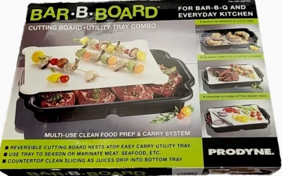 NUEVO Centro de preparación para asar a la parrilla: tabla de cortar Bar-B-Board y bandeja utilitaria combo nuevo en caja Foto 1 de 4