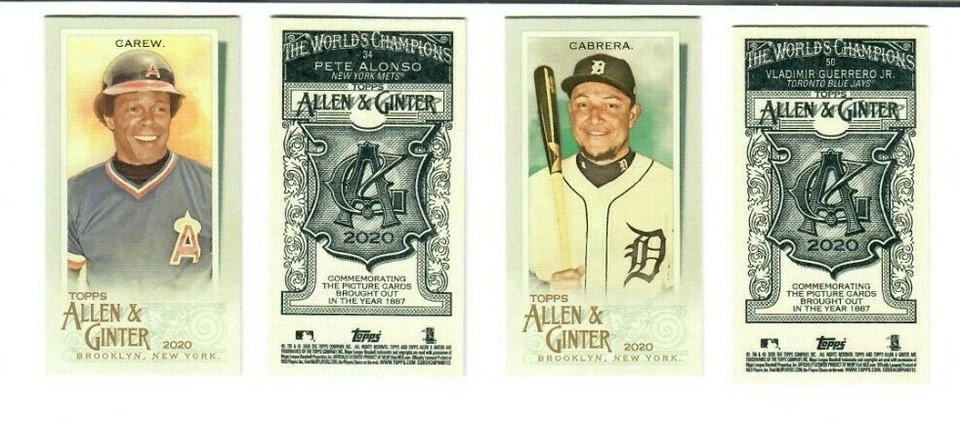 2020 Topps Allen & Ginter Baseball A & G BACK MINI BASE & SP'S You Choose #1-350 - Image 1 of 1