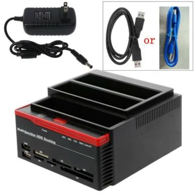 USB3.0 To SATA IDE External 2.5"/3.5" HDD Hard Drive Docking Station Card Reader - Image 1 of 4