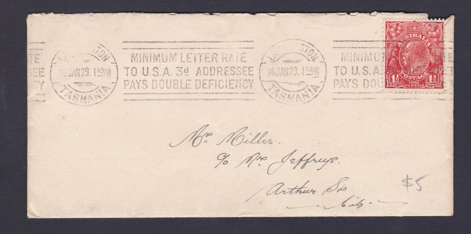 1929 KING GEORGE V 1 1/2d PRE-DECIMAL STAMP COMMERCIAL COVER #B176 - Image 1 of 1