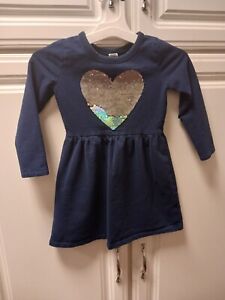 Carter's Kid Navy Blue Cotton Knit Dress For Girls Size 6/6X . Good Pre Owned...