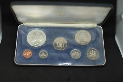 1973 JAMAICA PROOF SET 7 COIN FRANKLIN MINT Proof Set COA ORIG CASE - Image 1 of 4