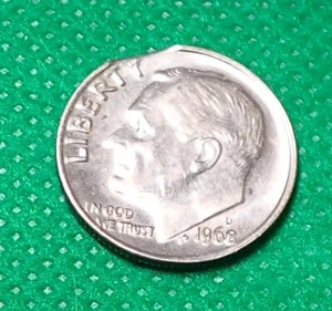 Error Dime 1968-D - Clipped Planchet - AU #1034 - Bild 1 von 3