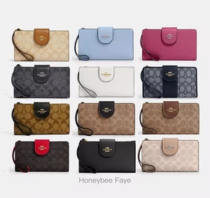 Cartera de teléfono Coach Tech nueva con etiquetas en bloques de colores lona exclusiva C2874/C2869/CW780 - Imagen 1 de 66
