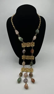 1970’s CASTLECLIFF Lawrence Larry Vrba Statement Necklace Mayan Aztec #408 - Picture 1 of 9