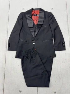 YuanLu Black Red 3 Piece Tuxedo Suit Set Toddler Boys Size 4T - Picture 1 of 8