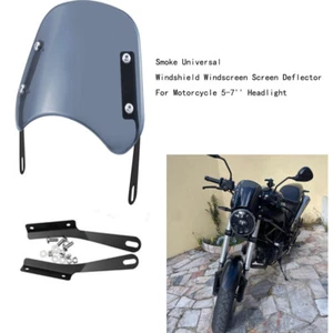 5"-7" Motorcycle Headlight Fairing Windshield Screen For Triumph Bonneville T100 - Picture 1 of 11
