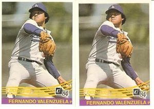 LOTTO 2 CARTE DA BASEBALL 1984 DONRUSS FERNANDO VALENZUELA #52 - Foto 1 di 1