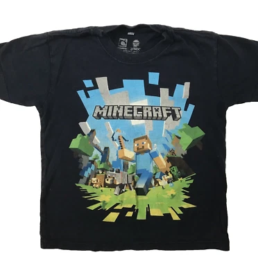 Camiseta Top MINECRAFT Niños Niños Talla 7-8 Azul Marino Manga Corta  Foto 1 de 4