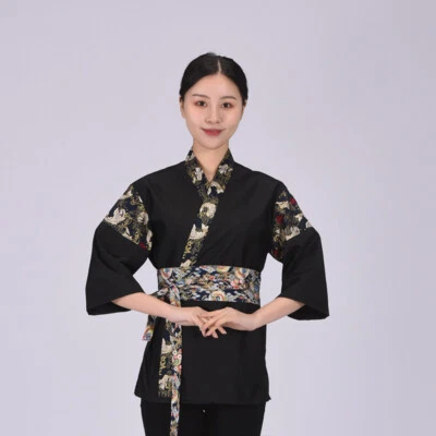Happi Sushi Chef Coat Serving Short Kimono Sushi Chef Jacket Hotel Uniform - Image 1 of 4
