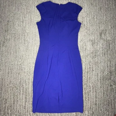 Calvin Klein Size 2 Womens Dress Sleeveless Casual Summer Rear Zip Blue - Image 1 of 4