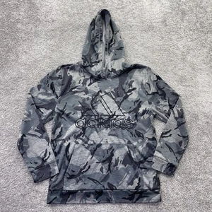 Adidas Hoodie Youth XL 18 20 Logo Camo Pullover Hooded Sweatshirt Boys Kids - Picture 1 of 10