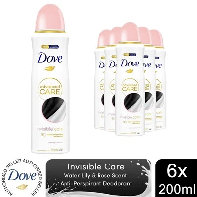 6x Dove Advanced Care Anti-Perspirant Deodorant Invisible Care, 200ml - Image 1 of 4