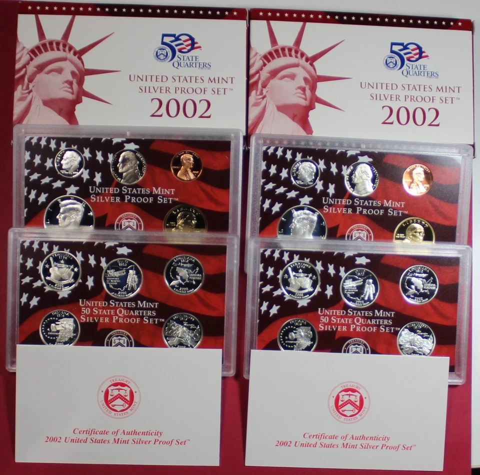 LOT INCLUDES TWO 2002 US MINT SILVER PROOF SETS w/ OGP & COA - Image 1 of 1
