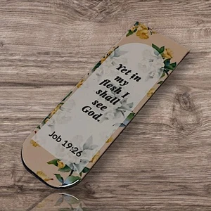 Bible Verse Magnetic Bookmark, Foldable, Double Sided, Multicolor Floral.  - Bild 1 von 9