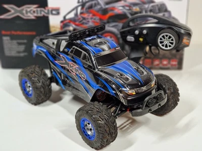 Amewi 22219 X-King Rc Monstertruck 4WD 1:12 Brushed Blau Rc Auto Offroad Elektro - Bild 1 von 4