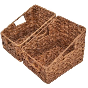 Wicker Storage Baskets for Shelves, Trapezoid Woven Basket with Handles, Wate... - Bild 1 von 9