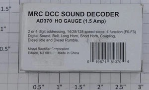 MRC AD370 HO Gauge DCC Sound Decoder in separater Verkaufsbox - Bild 1 von 2