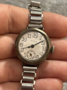 ANTIKE VINTAGE SELTENE DOXA MILITARY TRENCH 26,5 MM HERREN DAMEN SILBER 800 UHR - Bild 1 von 10