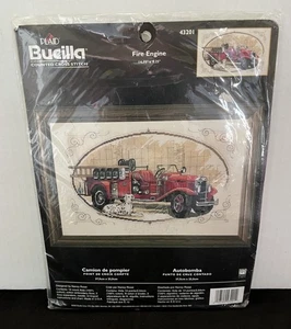 Bucilla kariertes gezähltes Kreuzstich-Set #43201 Feuerwehr mit Dalmation Hund - Bild 1 von 4