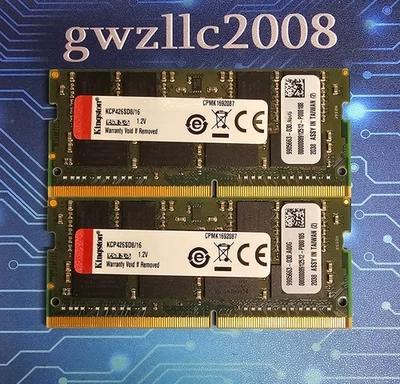 32GB (2x16GB) PC4-21300 DDR4-2666MHz 2Rx8 Non-ECC Kingston KCP426SD8/16 #A1 - Image 1 of 2