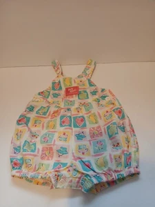 Vintage Oshkosh Baby B’Gosh Vestbak Overall Bubble Strampler Mädchen 3/6M Herz Blume - Bild 1 von 10