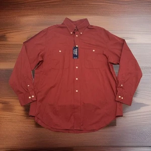 Roundtree & Yorke Performance Shirt Peached Twill Button Down Men’s L Maroon New - Picture 1 of 9